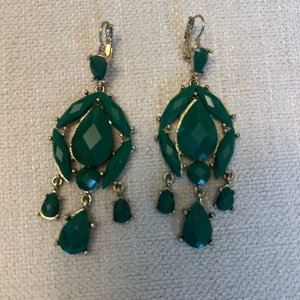 Elegant Green Chandelier Earrings